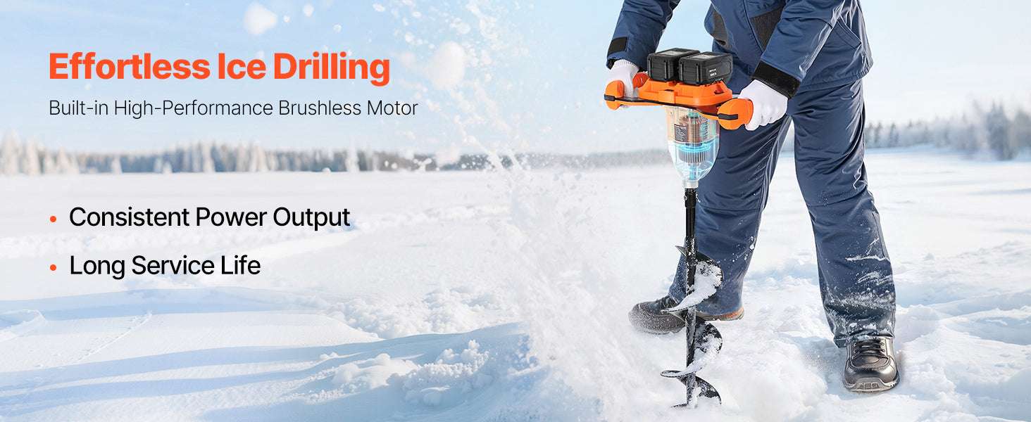 Electric Ice Auger 8" Cordless Drill with Dual Ice & Earth Bits - Image 10