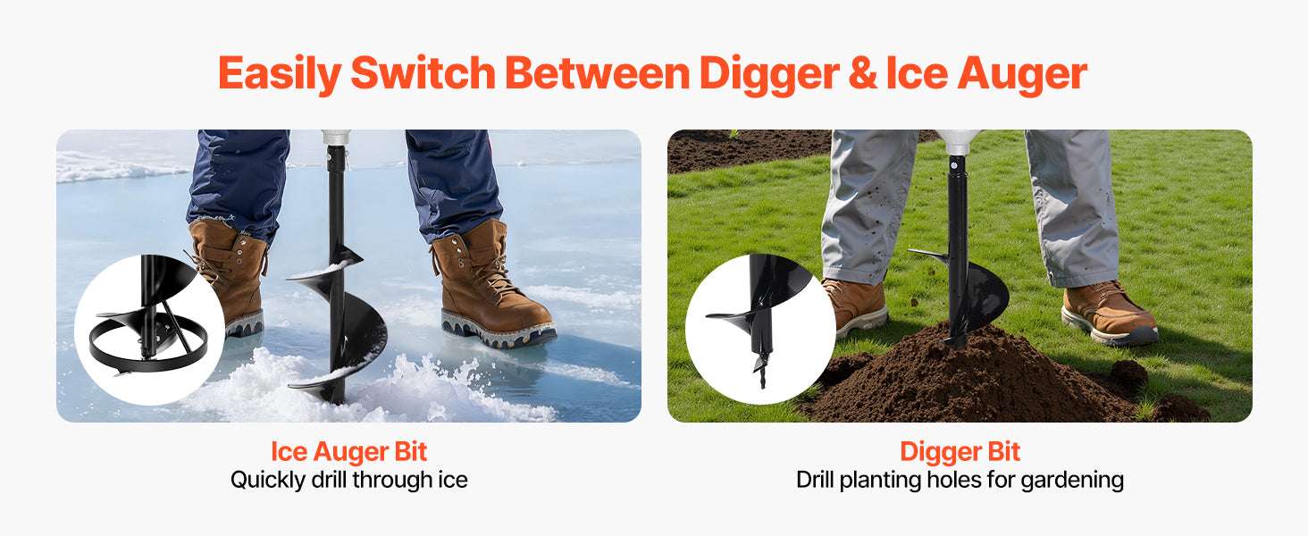Electric Ice Auger 8" Cordless Drill with Dual Ice & Earth Bits - Image 13