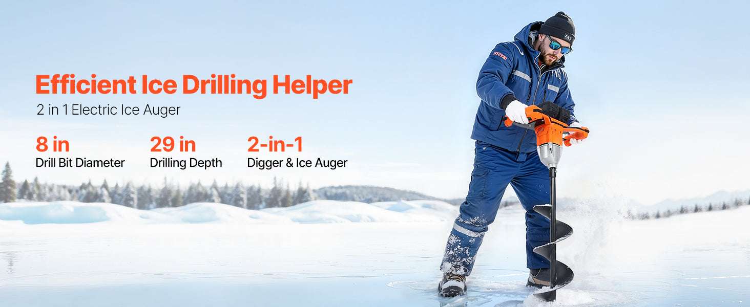 Electric Ice Auger 8" Cordless Drill with Dual Ice & Earth Bits - Image 8