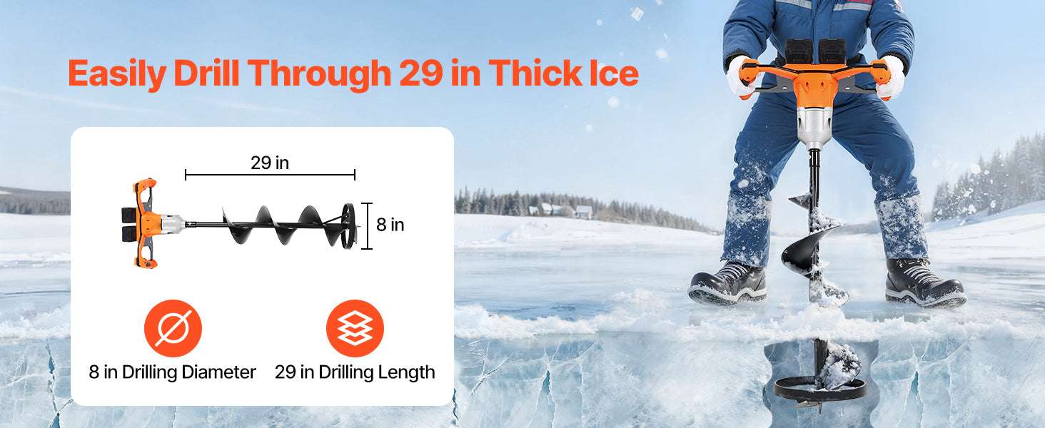 Electric Ice Auger 8" Cordless Drill with Dual Ice & Earth Bits - Image 9