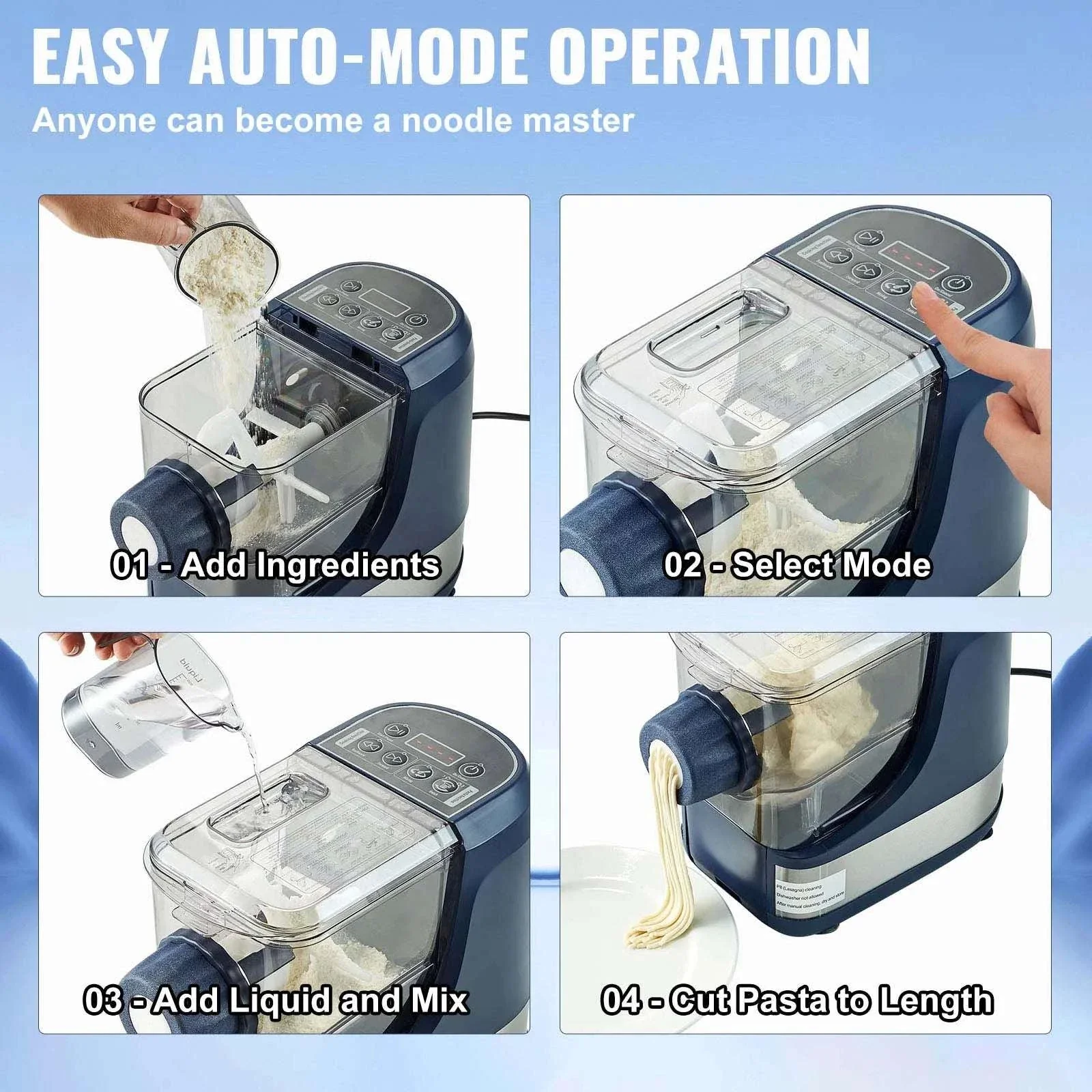Automatic Electric Pasta Maker with 4 Modes and 500g Capacity - Image 2