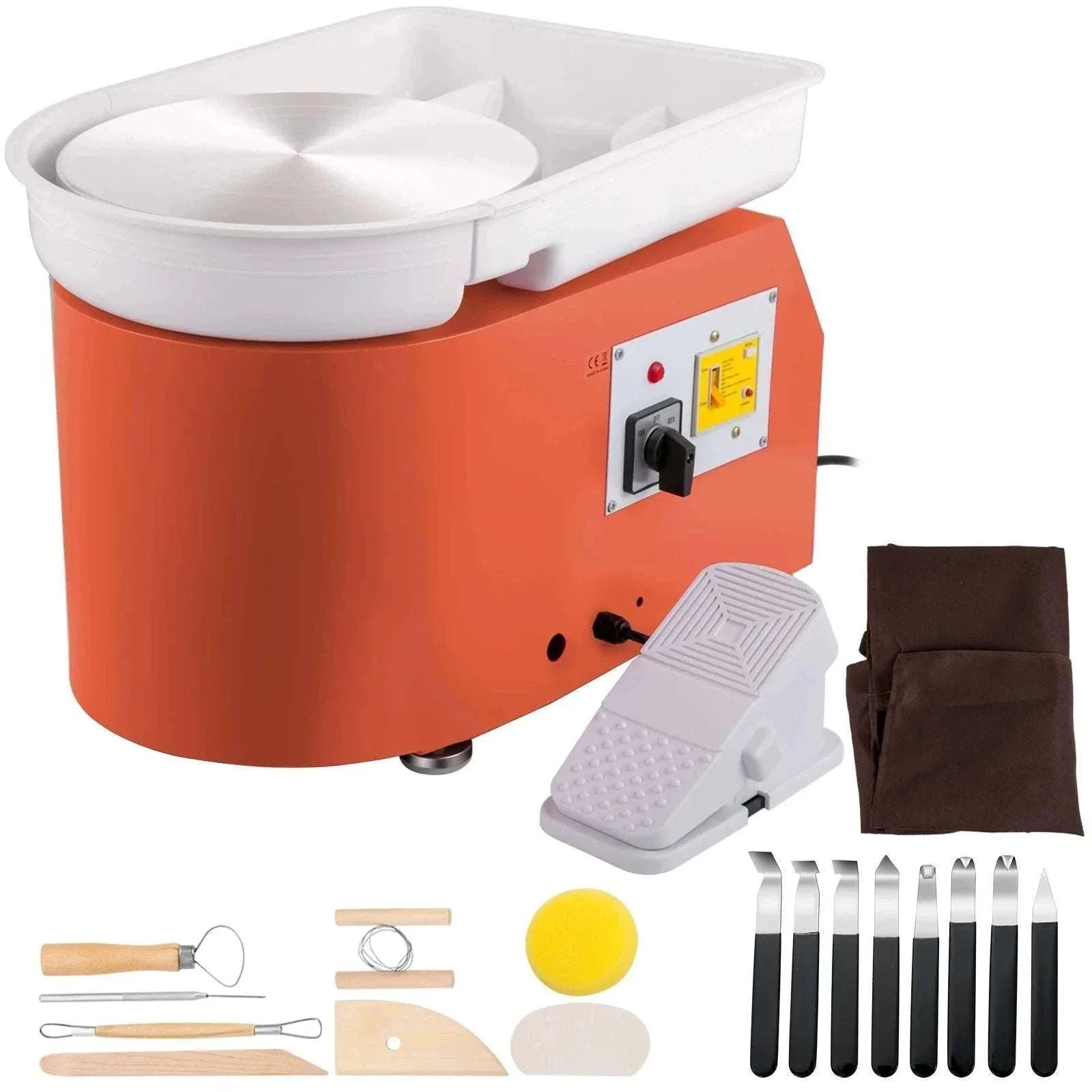 28cm Electric Pottery Wheel Machine 350W with Foot Pedal Control