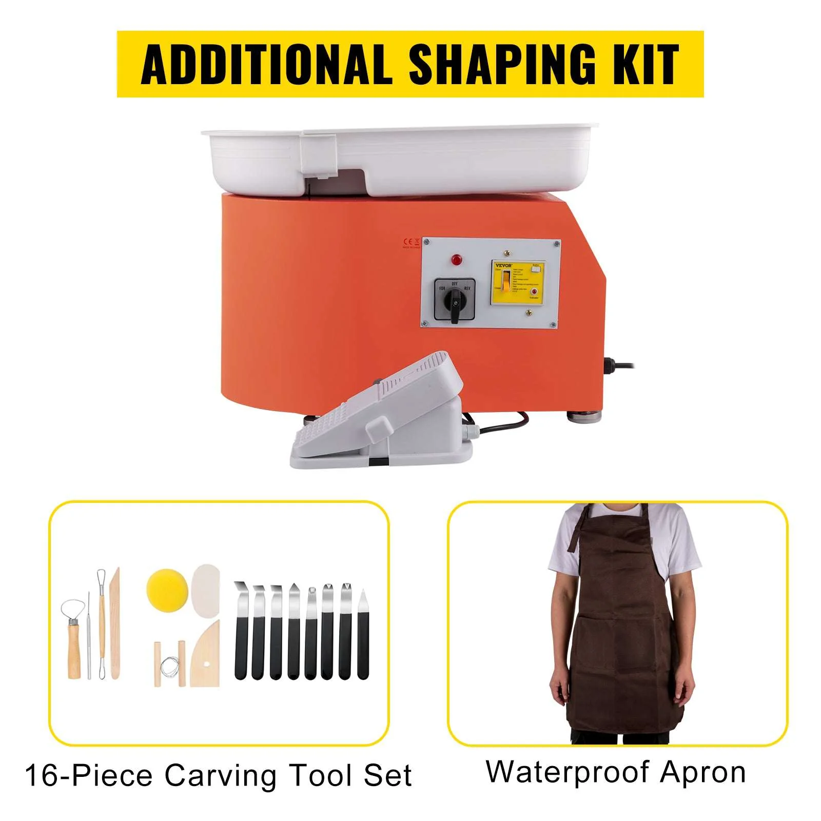 28cm Electric Pottery Wheel Machine 350W with Foot Pedal Control - Image 14