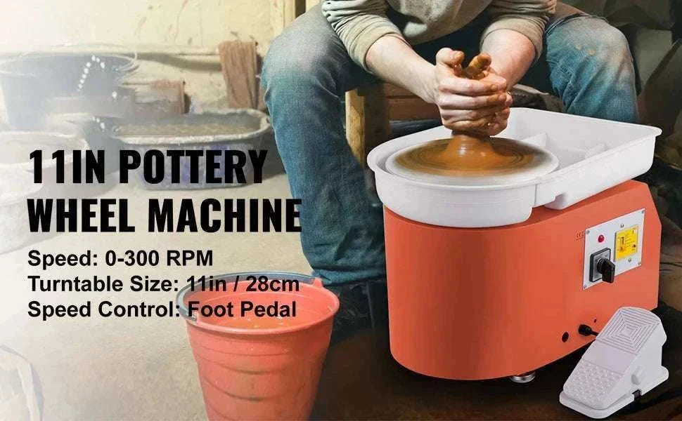 28cm Electric Pottery Wheel Machine 350W with Foot Pedal Control - Image 8