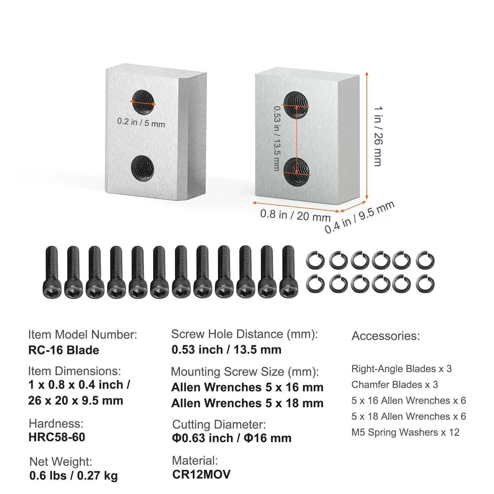 Electric Rebar Cutter Replacement Blades Set (6PCS) for RC-25 - Image 7