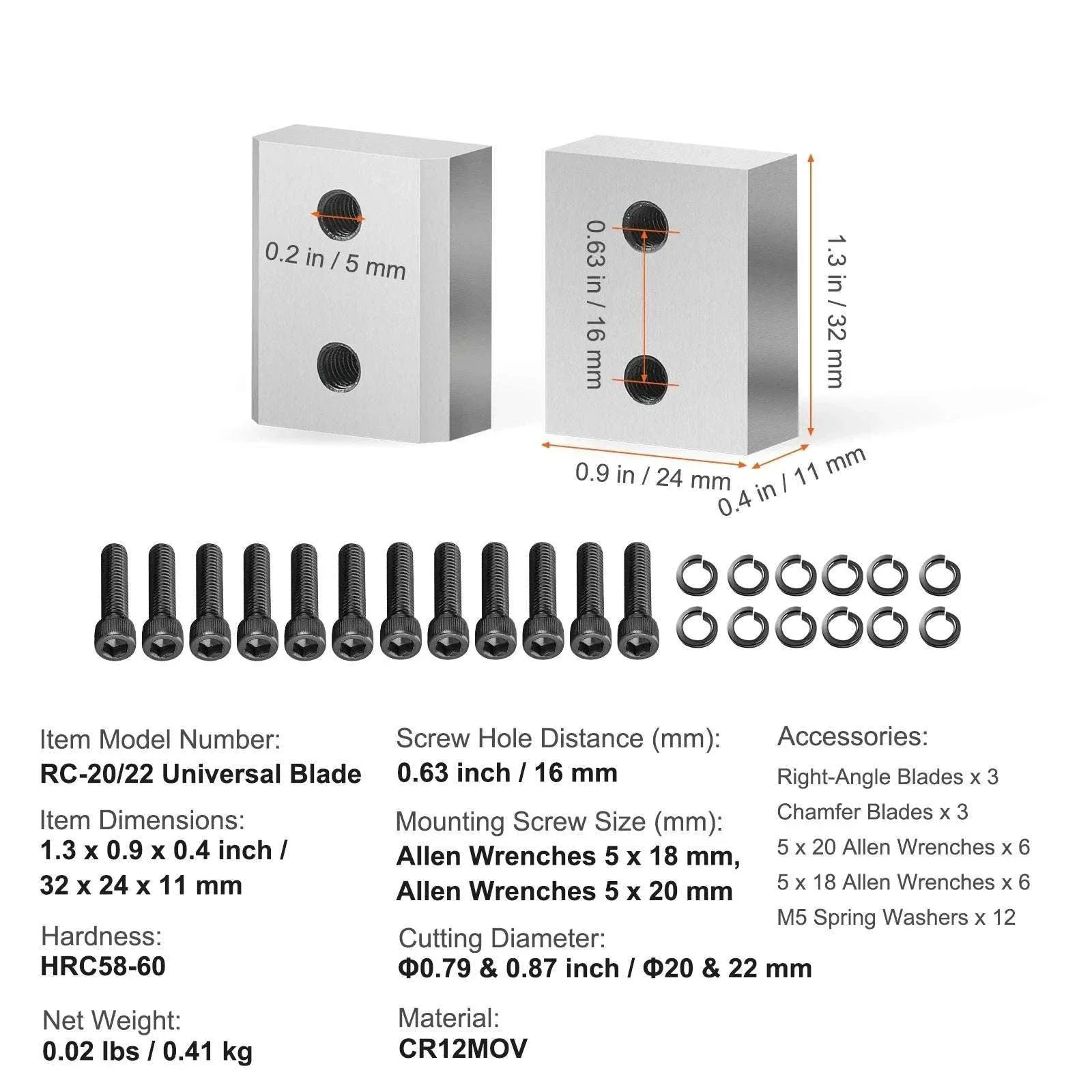 Electric Rebar Cutter Replacement Blades Set (6PCS) for RC-25 - Image 8