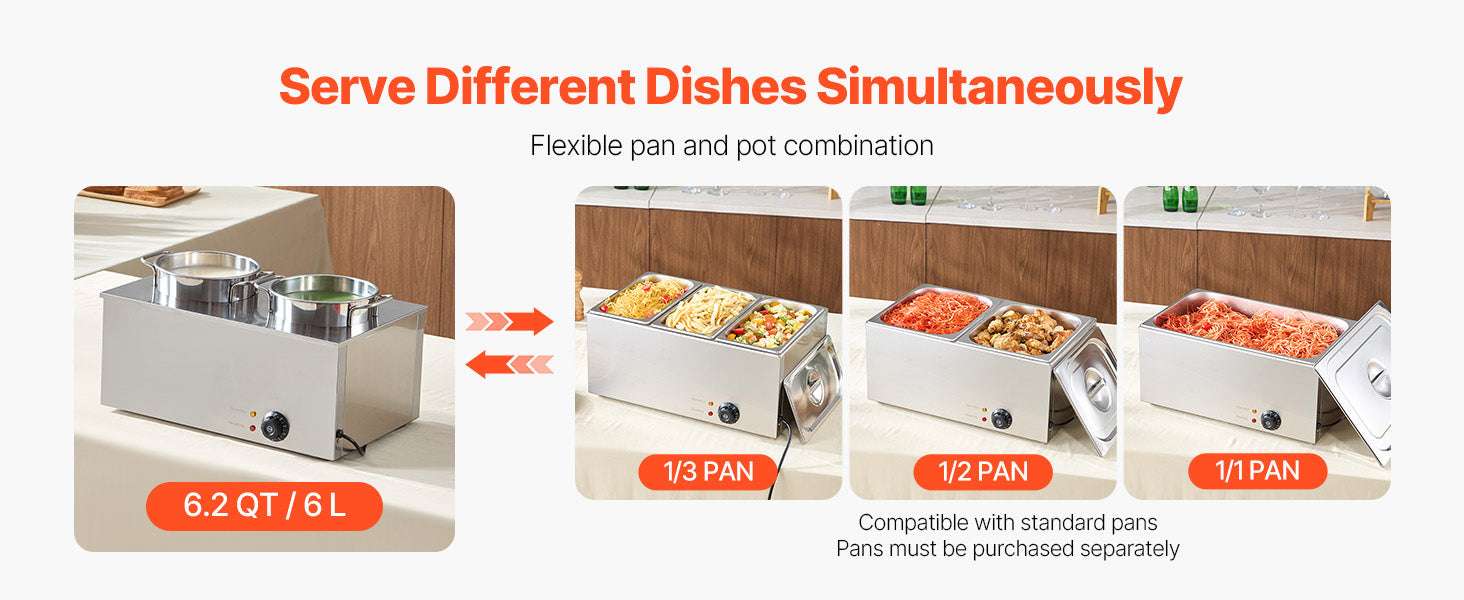 Electric Soup Warmer Dual 6.34QT Pots with Adjustable Heat 1200W - Image 9