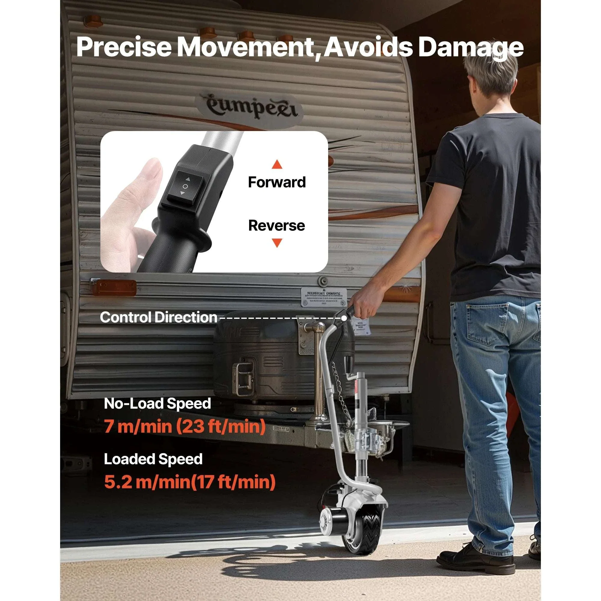 Electric Trailer Dolly 5500 lbs Motorized Jockey Wheel 12V - Image 4