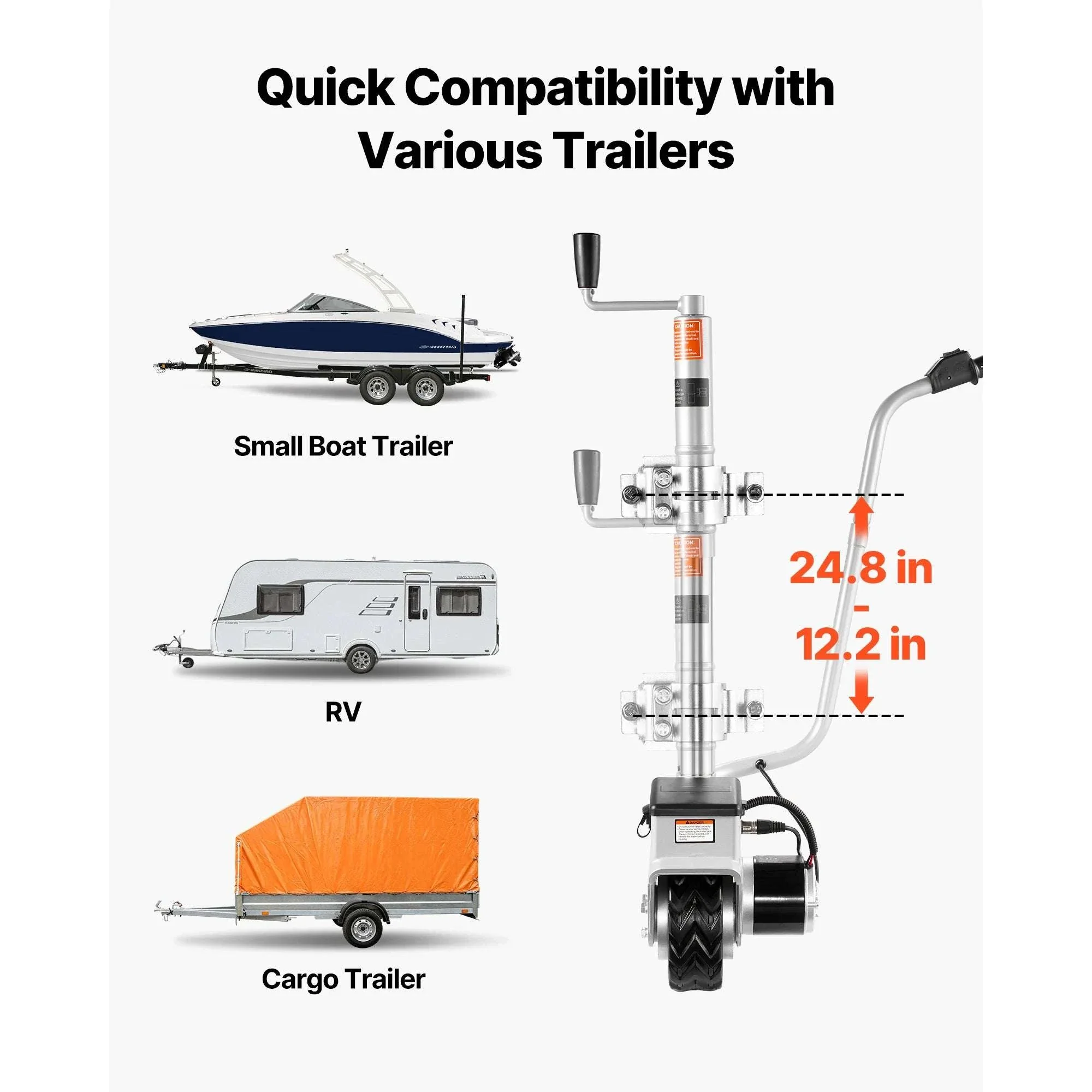 Electric Trailer Dolly 5500 lbs Motorized Jockey Wheel 12V - Image 5