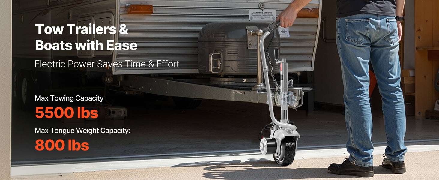Electric Trailer Dolly 5500 lbs Motorized Jockey Wheel 12V - Image 8