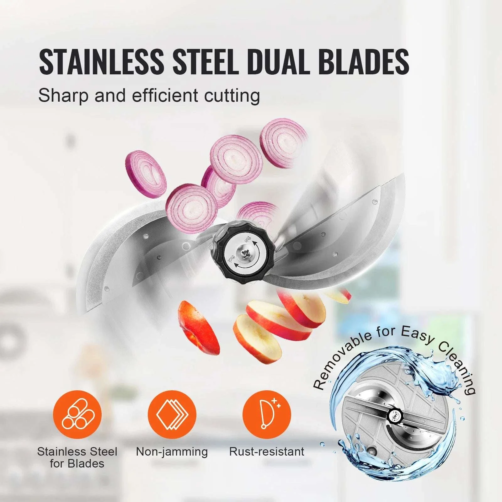 Electric Vegetable Slicer 0–12mm Adjustable Stainless Steel Cutter - Image 4