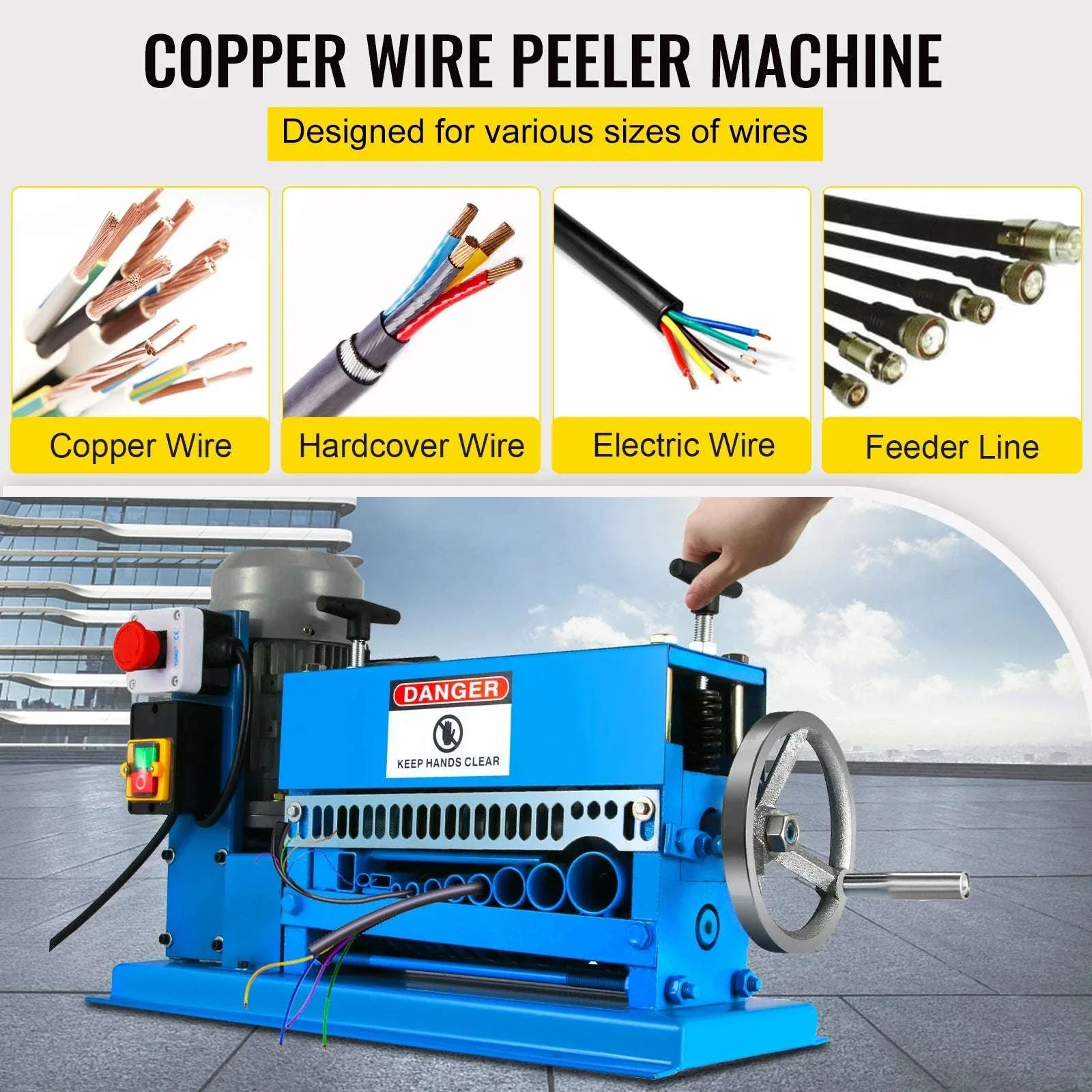 Electric Wire Stripping Machine 370W Cable Stripper 1.5–38mm - Image 2