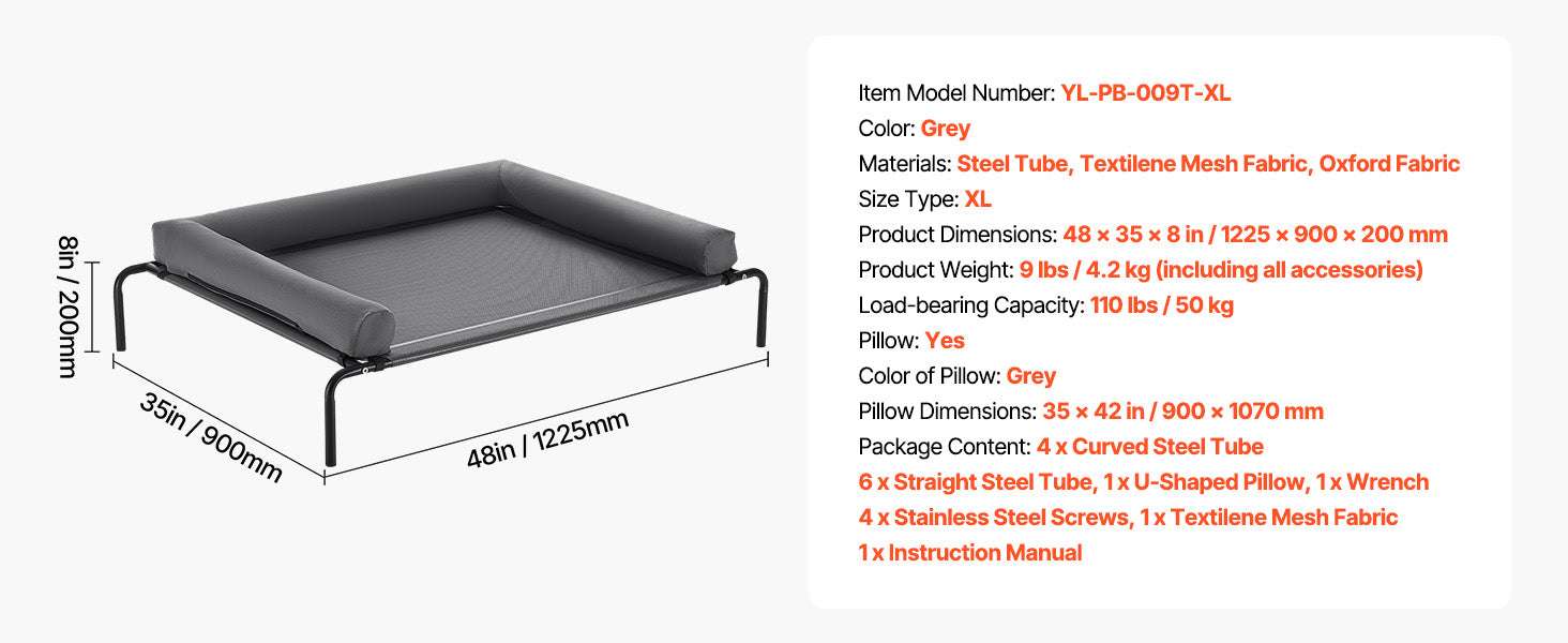 Elevated Dog Bed for Large Dogs with Breathable Mesh & Metal Frame - Image 18