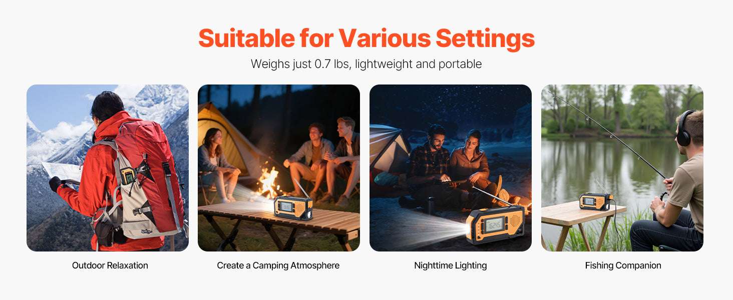 Emergency Weather Radio with NOAA Alert, Hand Crank & Solar Power - Image 12