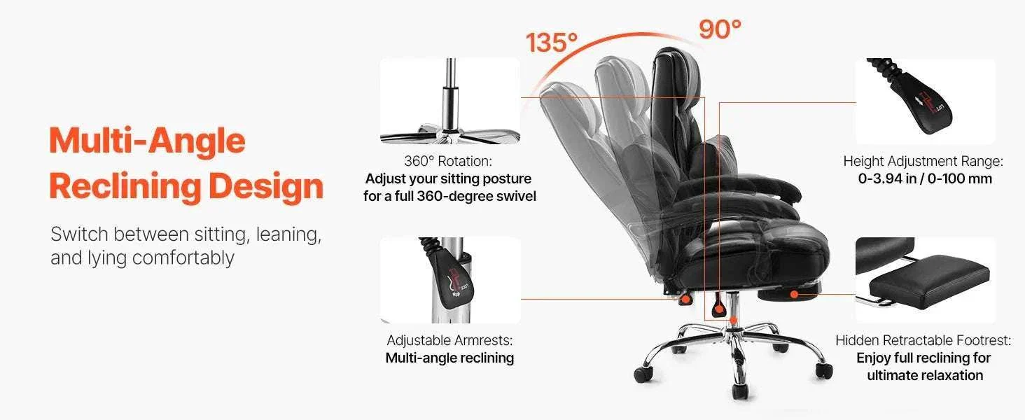 Ergonomic Reclining Office Chair with Footrest & 300lb Support - Image 12