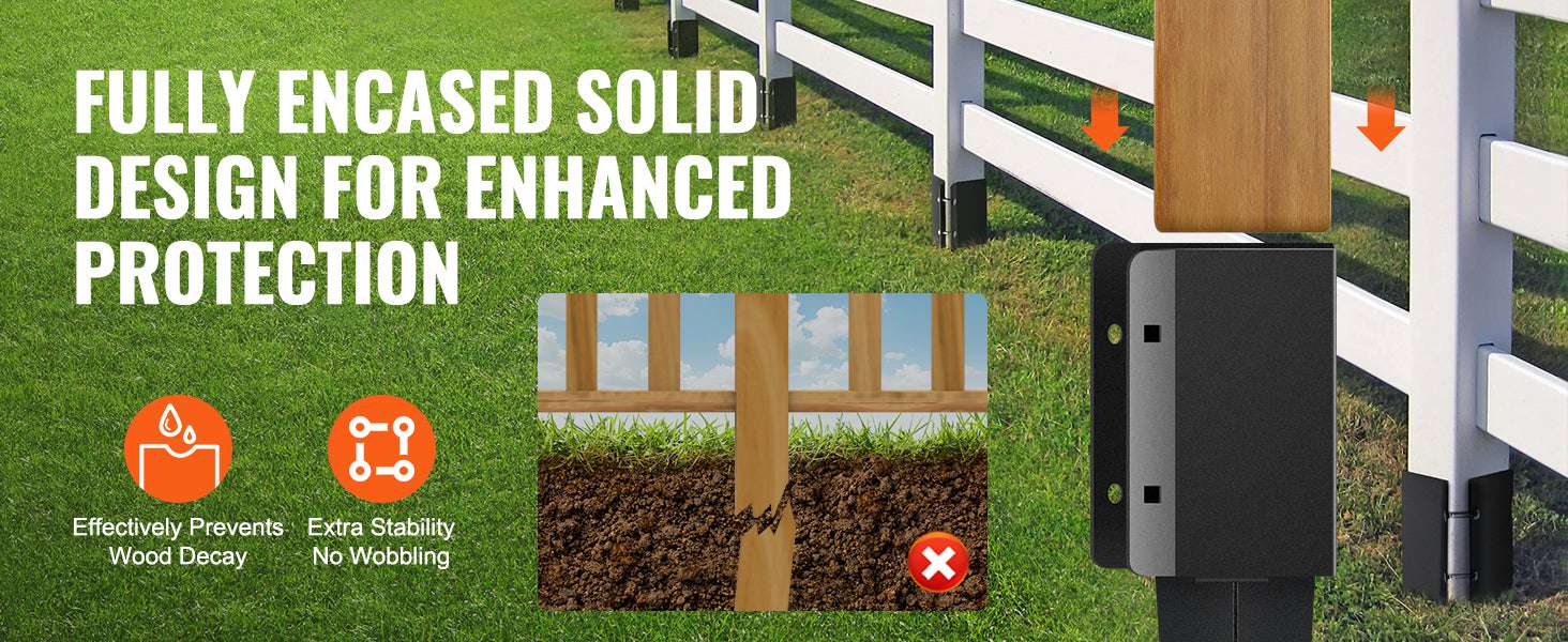 24" Steel Fence Post Anchor Ground Spike 4 Pack for 3.5" Posts - Image 10