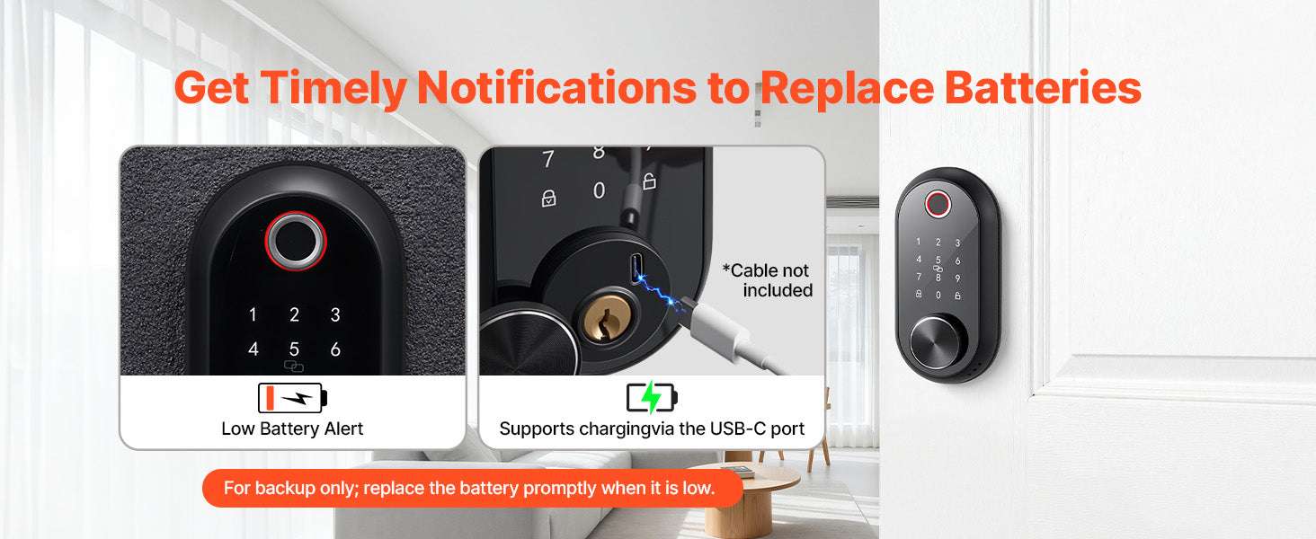 Fingerprint Door Lock with Keypad Auto Lock & Anti-Peek Security - Image 15