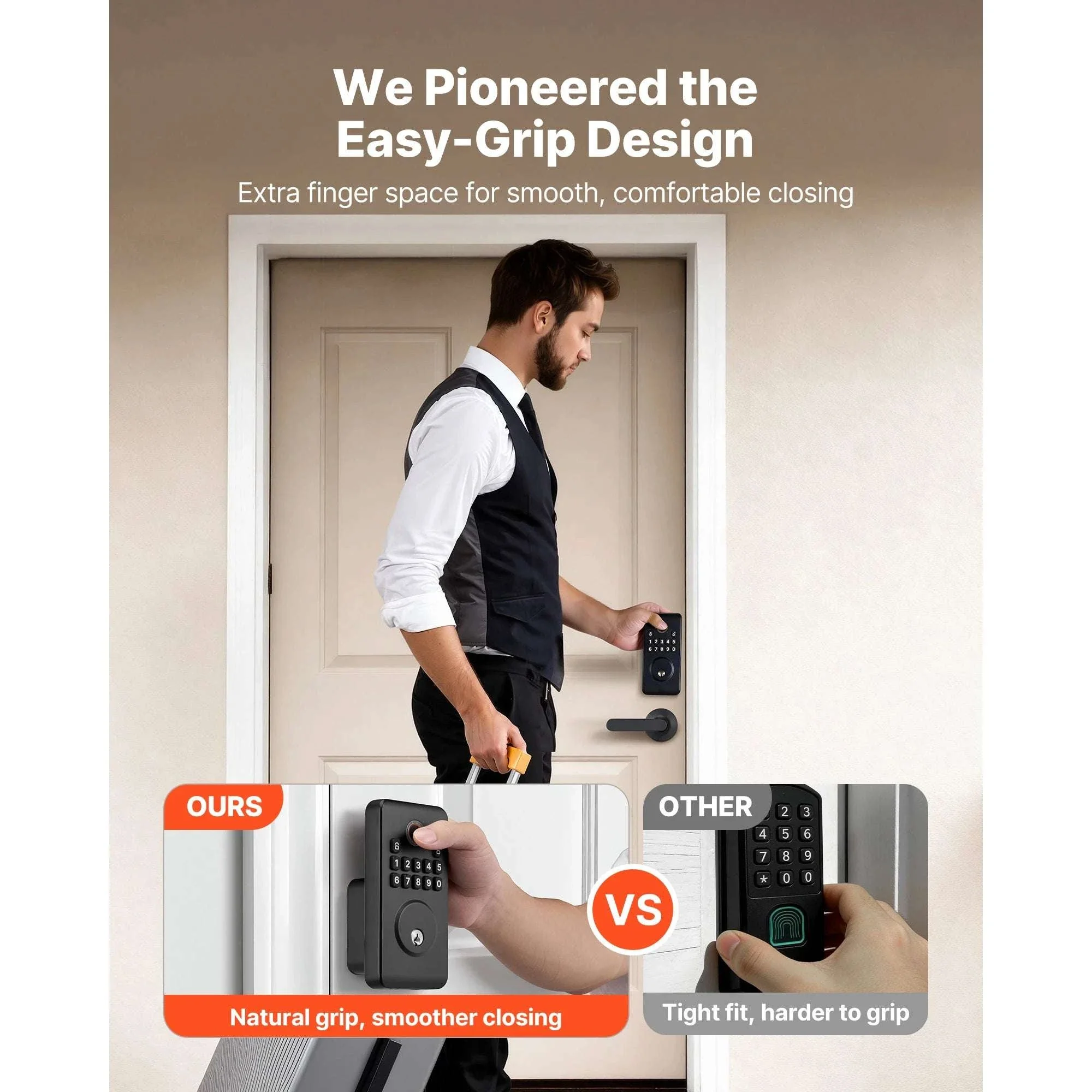 Fingerprint Door Lock Keyless Entry Deadbolt with Handle - Image 4