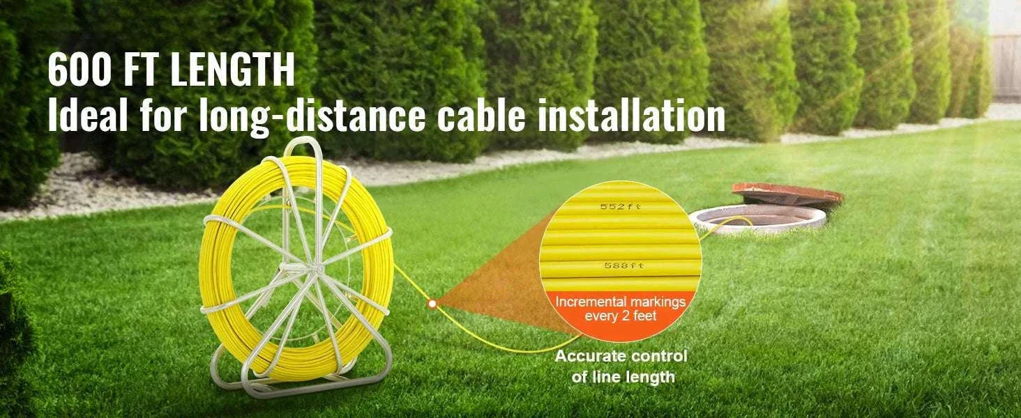 Fiberglass Fish Tape Wire Puller 425–656 ft Duct Rodder Kit - Image 11