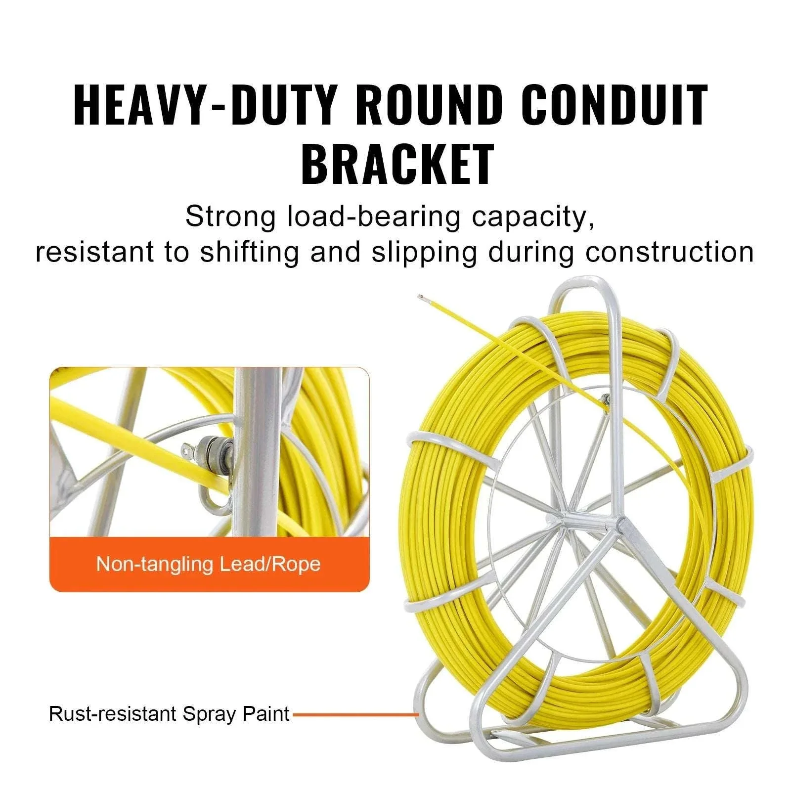 Fiberglass Fish Tape Wire Puller 425–656 ft Duct Rodder Kit - Image 4