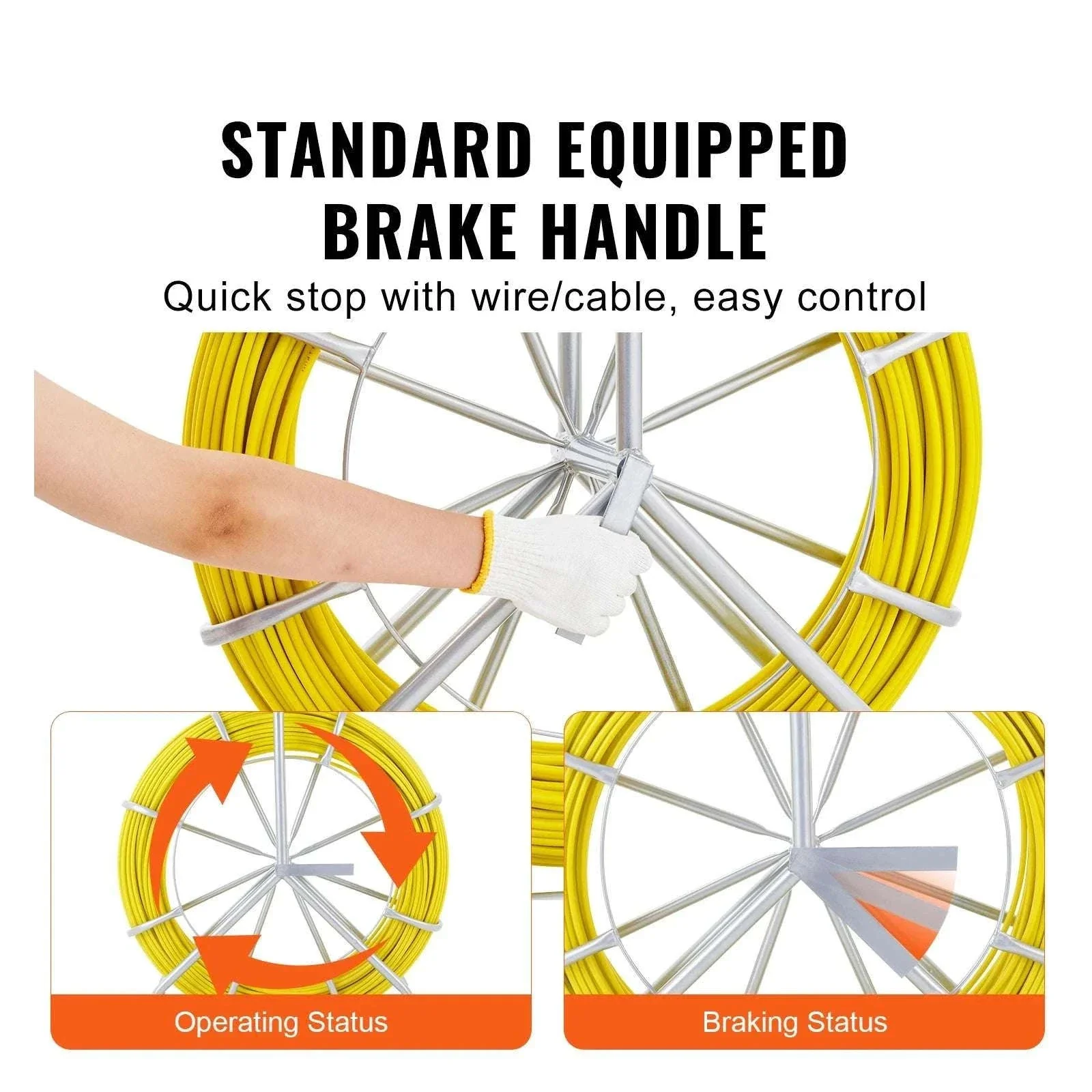 Fiberglass Fish Tape Wire Puller 425–656 ft Duct Rodder Kit - Image 5