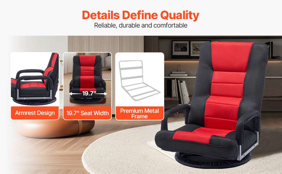 Adjustable Floor Chair with Back Support, Foldable Foam Sofa - Image 34