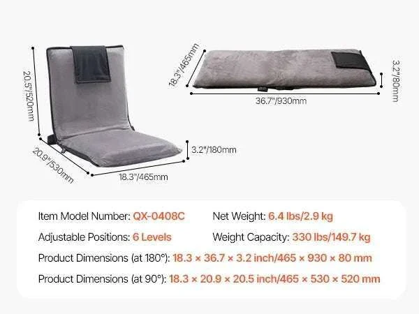 Adjustable Floor Chair with Back Support, Foldable Foam Sofa - Image 50