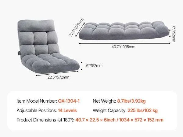 Adjustable Floor Chair with Back Support, Foldable Foam Sofa - Image 52