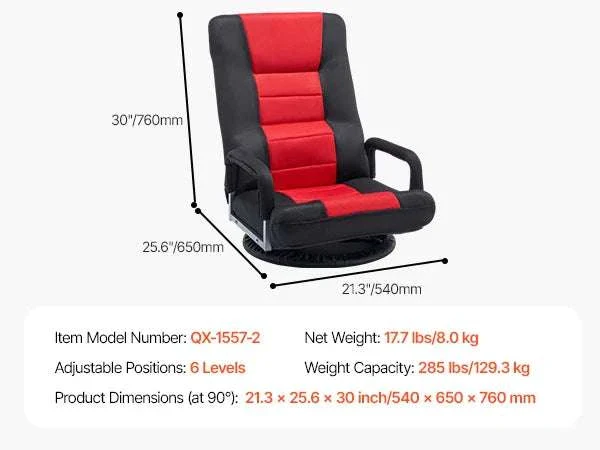 Adjustable Floor Chair with Back Support, Foldable Foam Sofa - Image 54