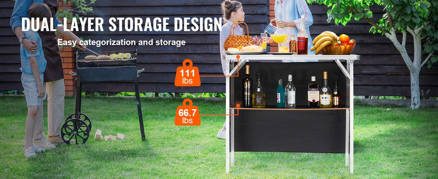 Folding Trade Show Counter Table with Storage Shelf & Carry Bag - Image 9