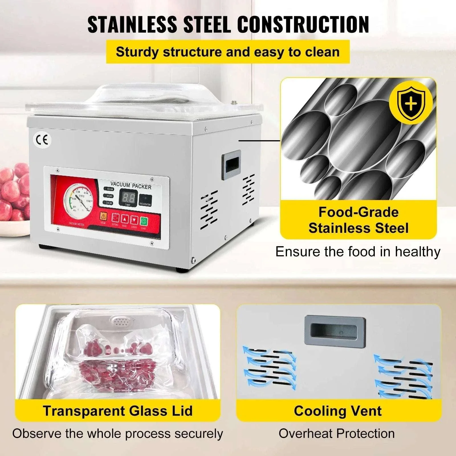 Commercial Chamber Vacuum Sealer DZ-260A Food Preservation Machine - Image 3