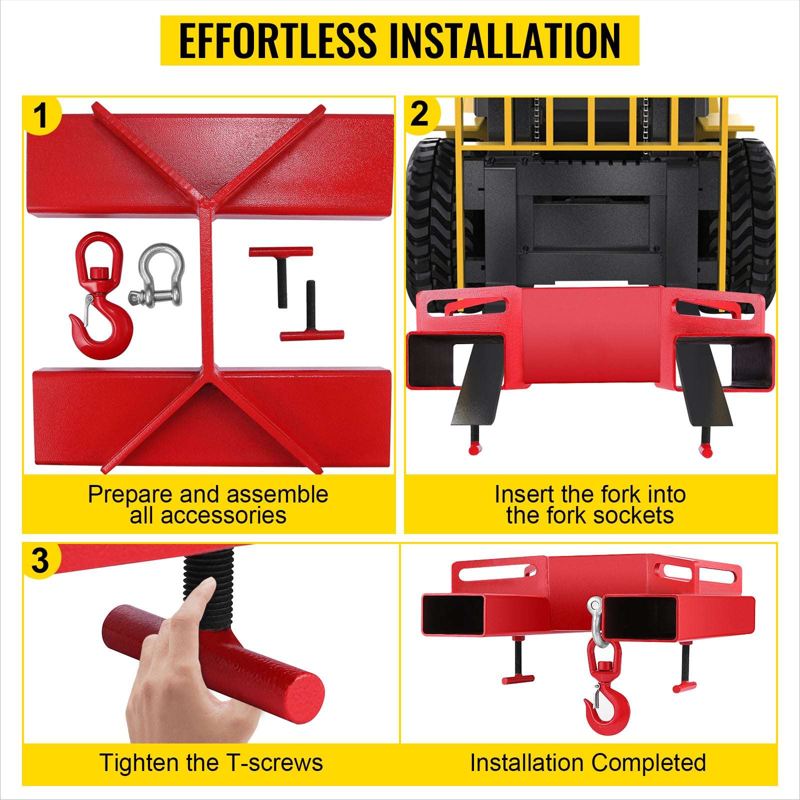 Forklift Lifting Hook 3 Ton (6600 lbs) Swivel Hoist Attachment - Image 12