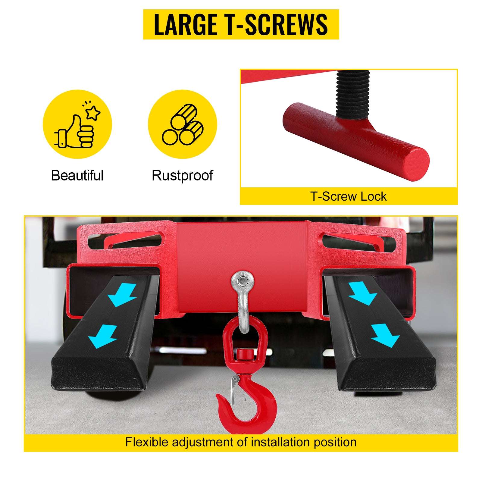 Forklift Lifting Hook 3 Ton (6600 lbs) Swivel Hoist Attachment - Image 14