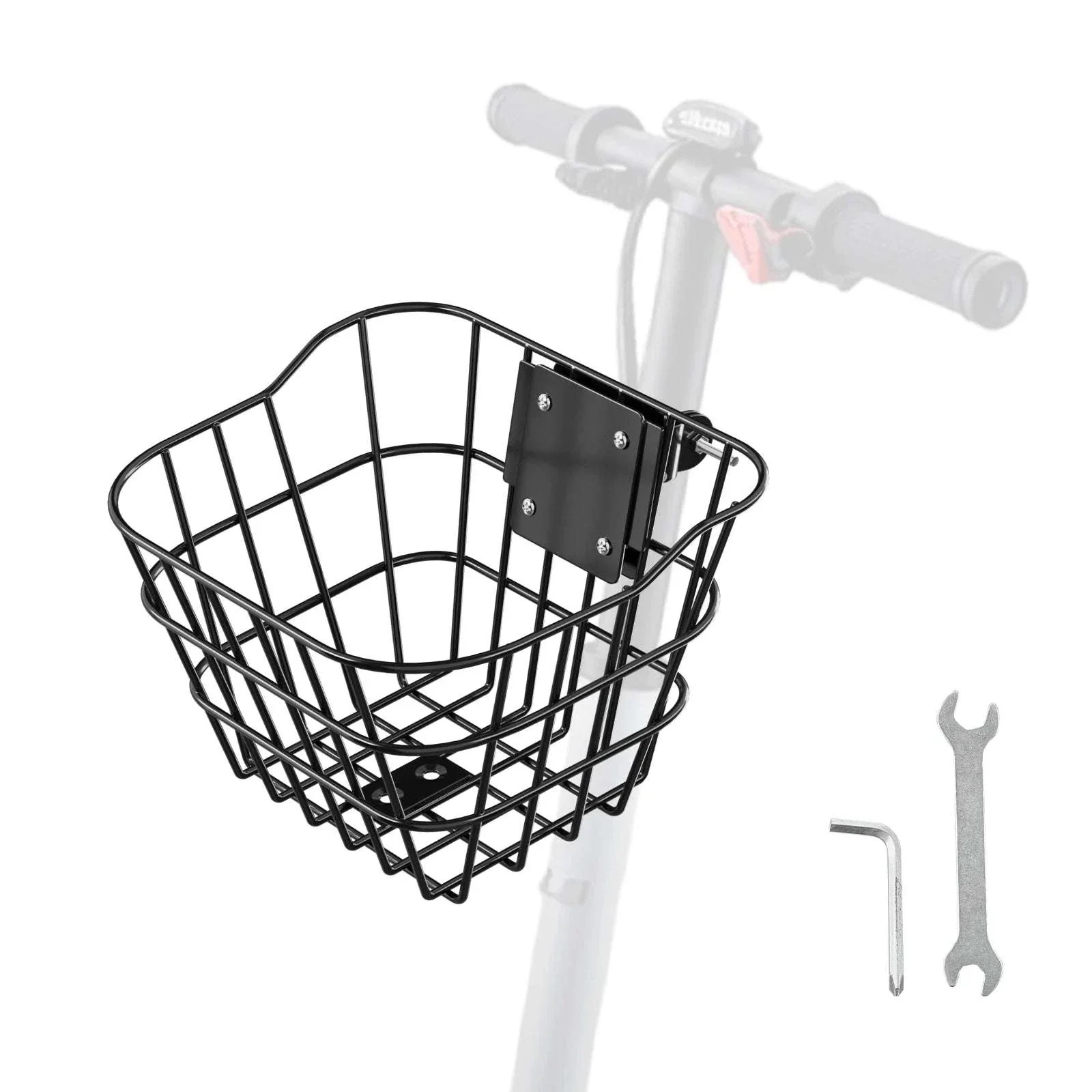 Front Bike Basket for Scooters & Bicycles – 20 lb Steel Carrier
