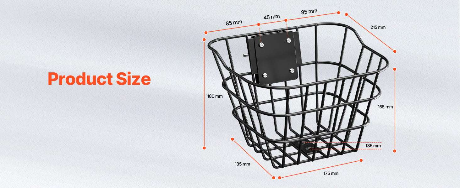 Front Bike Basket for Scooters & Bicycles – 20 lb Steel Carrier - Image 11