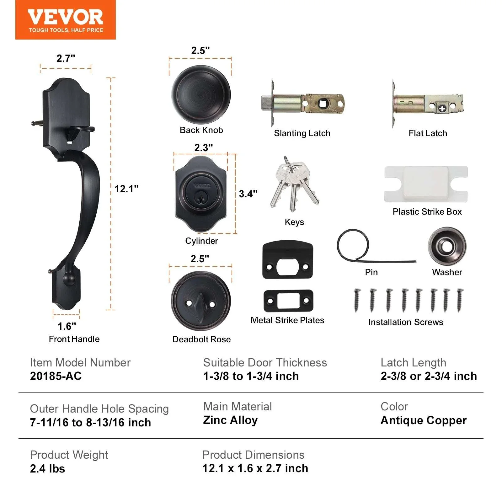 Front Door Handle Lock Set with Deadbolt and Interior Knob - Image 16