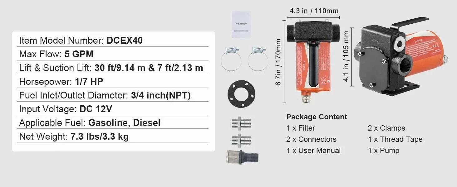 12V DC Fuel Transfer Pump 5–15 GPM Portable Diesel Gas Pump - Image 28