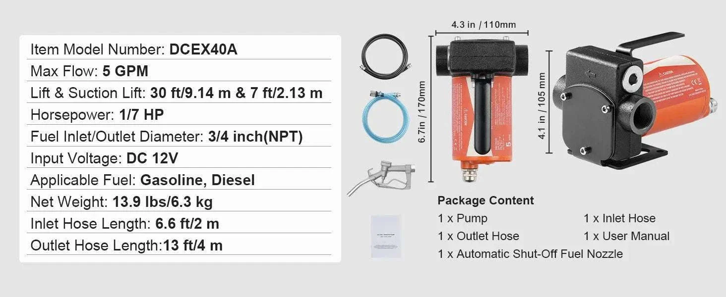 12V DC Fuel Transfer Pump 5–15 GPM Portable Diesel Gas Pump - Image 29