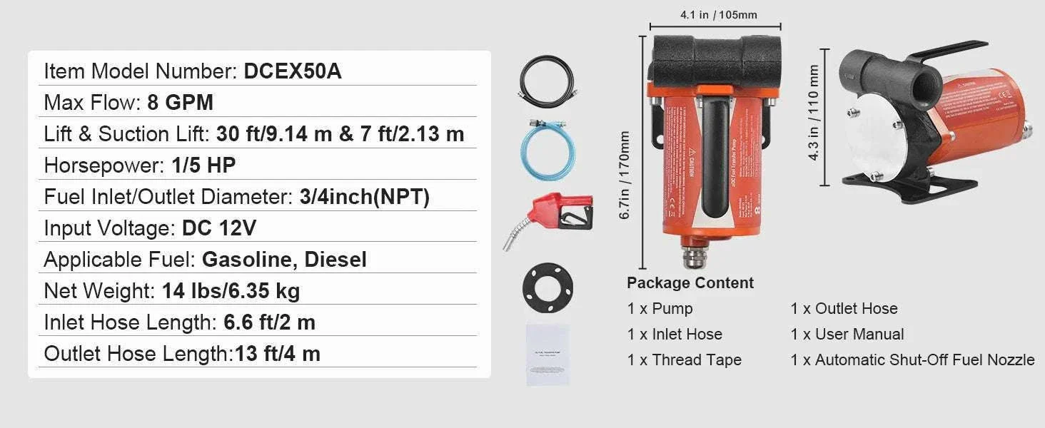 12V DC Fuel Transfer Pump 5–15 GPM Portable Diesel Gas Pump - Image 30