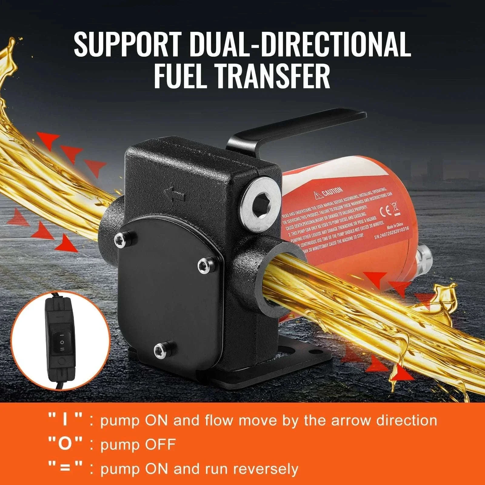 12V DC Fuel Transfer Pump 5–15 GPM Portable Diesel Gas Pump - Image 4