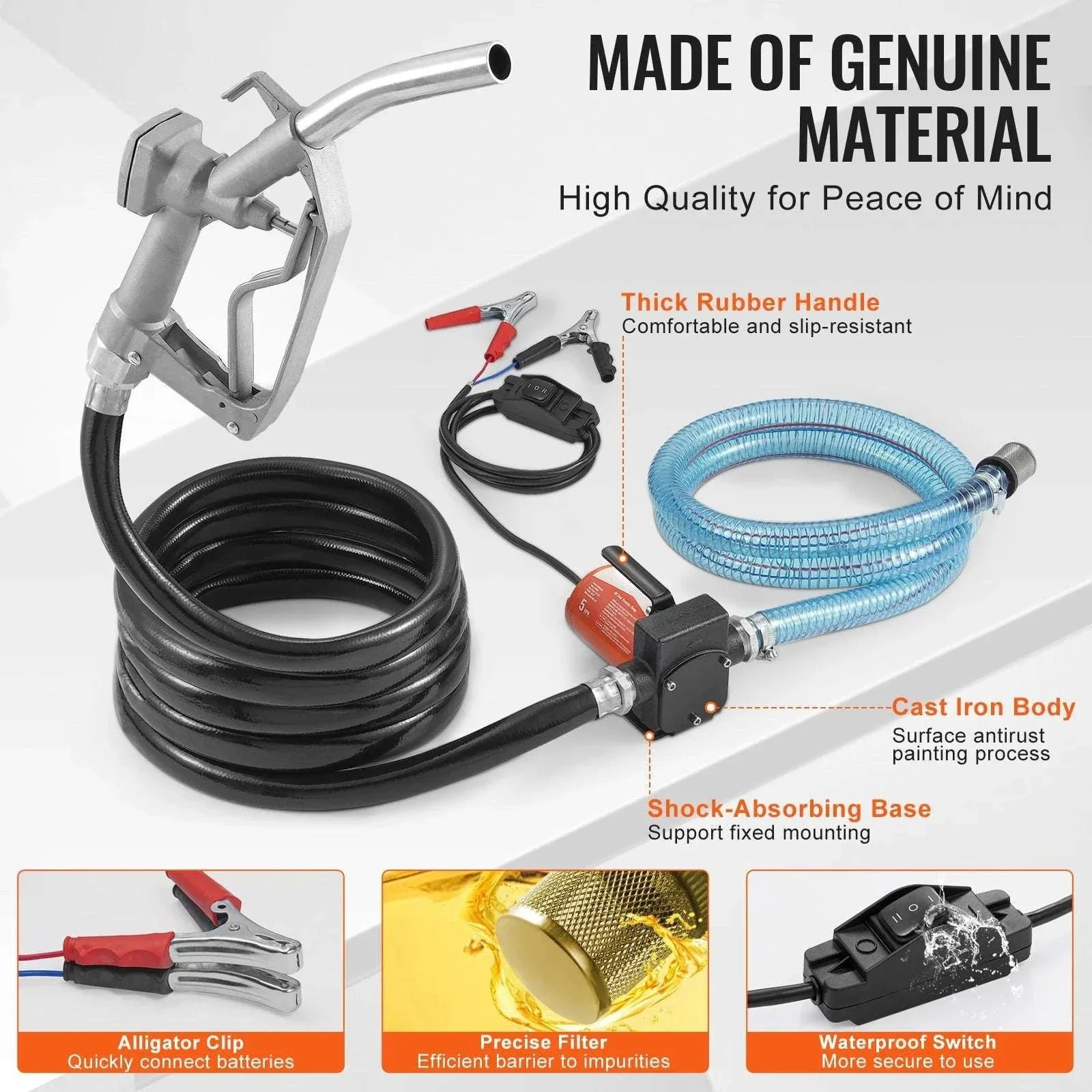 12V DC Fuel Transfer Pump 5–15 GPM Portable Diesel Gas Pump - Image 6