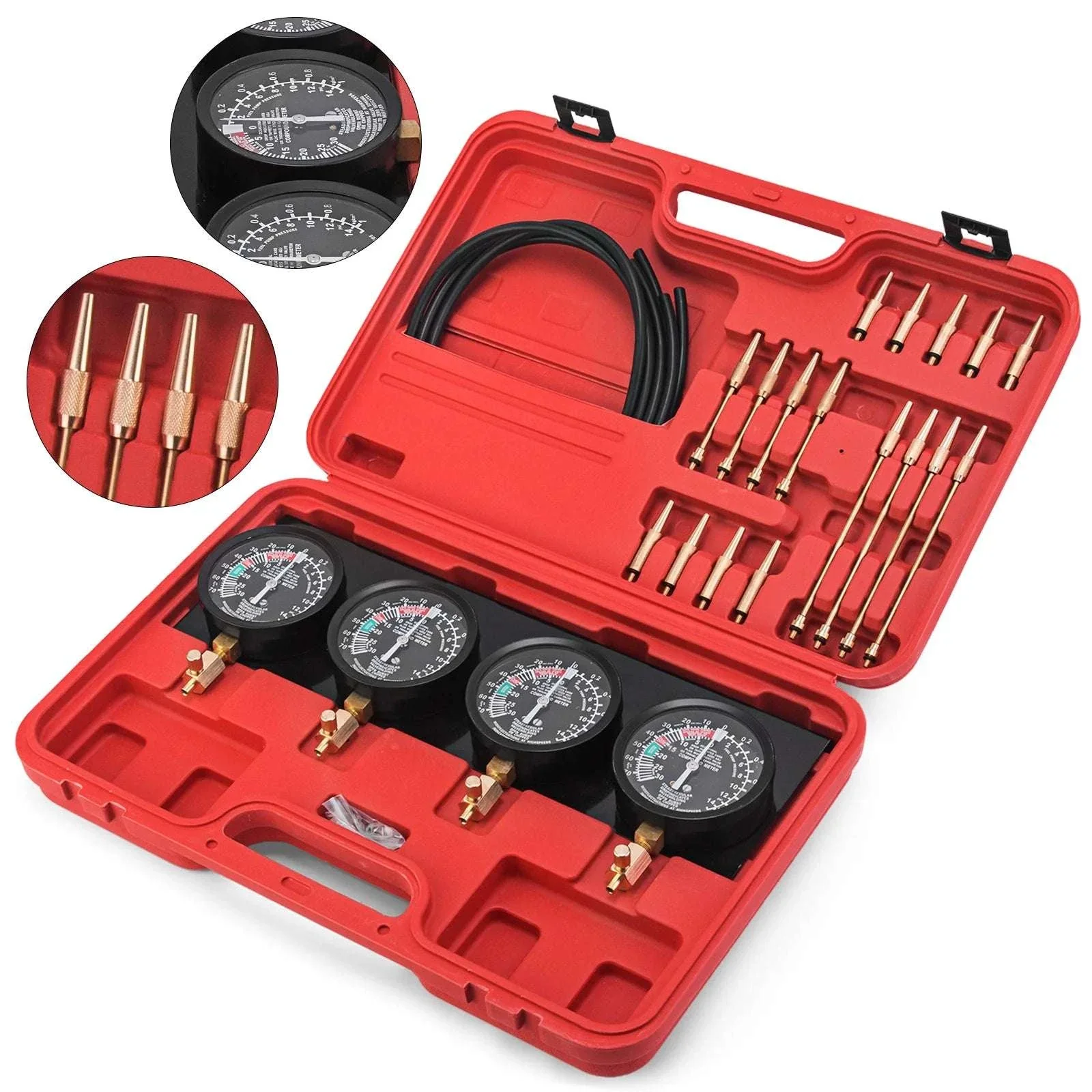 4-Gauge Carburetor Synchronizer Tool Kit with Hoses & Adapters