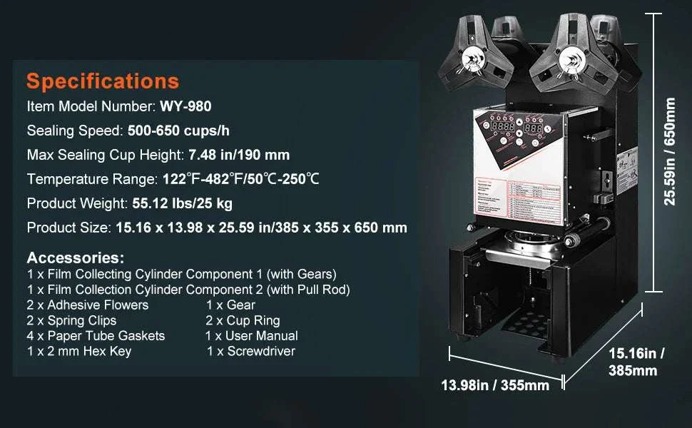 Automatic Cup Sealing Machine 500–650 Cups/H for Boba & Drinks - Image 14