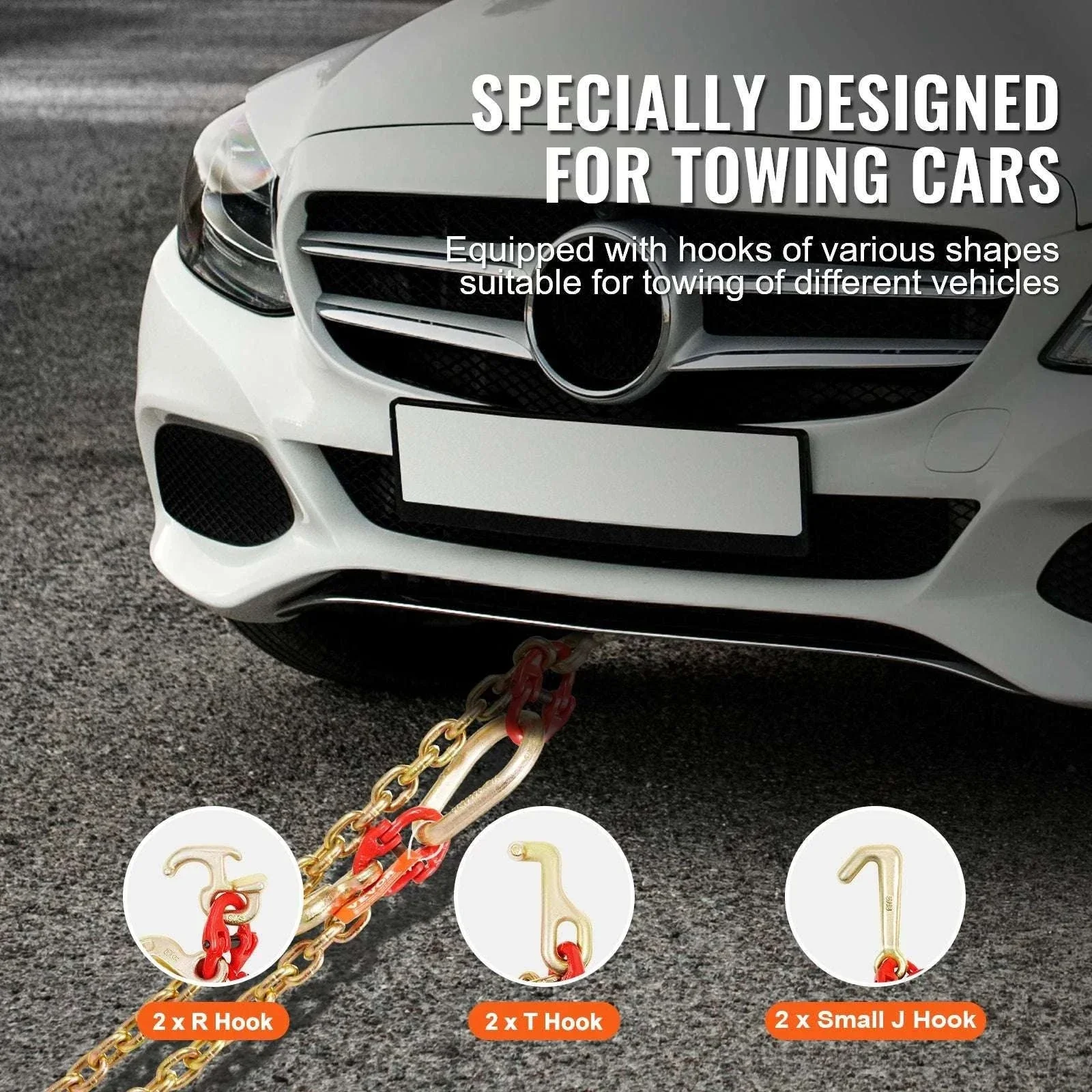 G80 V Bridle Towing Chain with RTJ & Grab Hooks, 10,800 lbs - Image 6