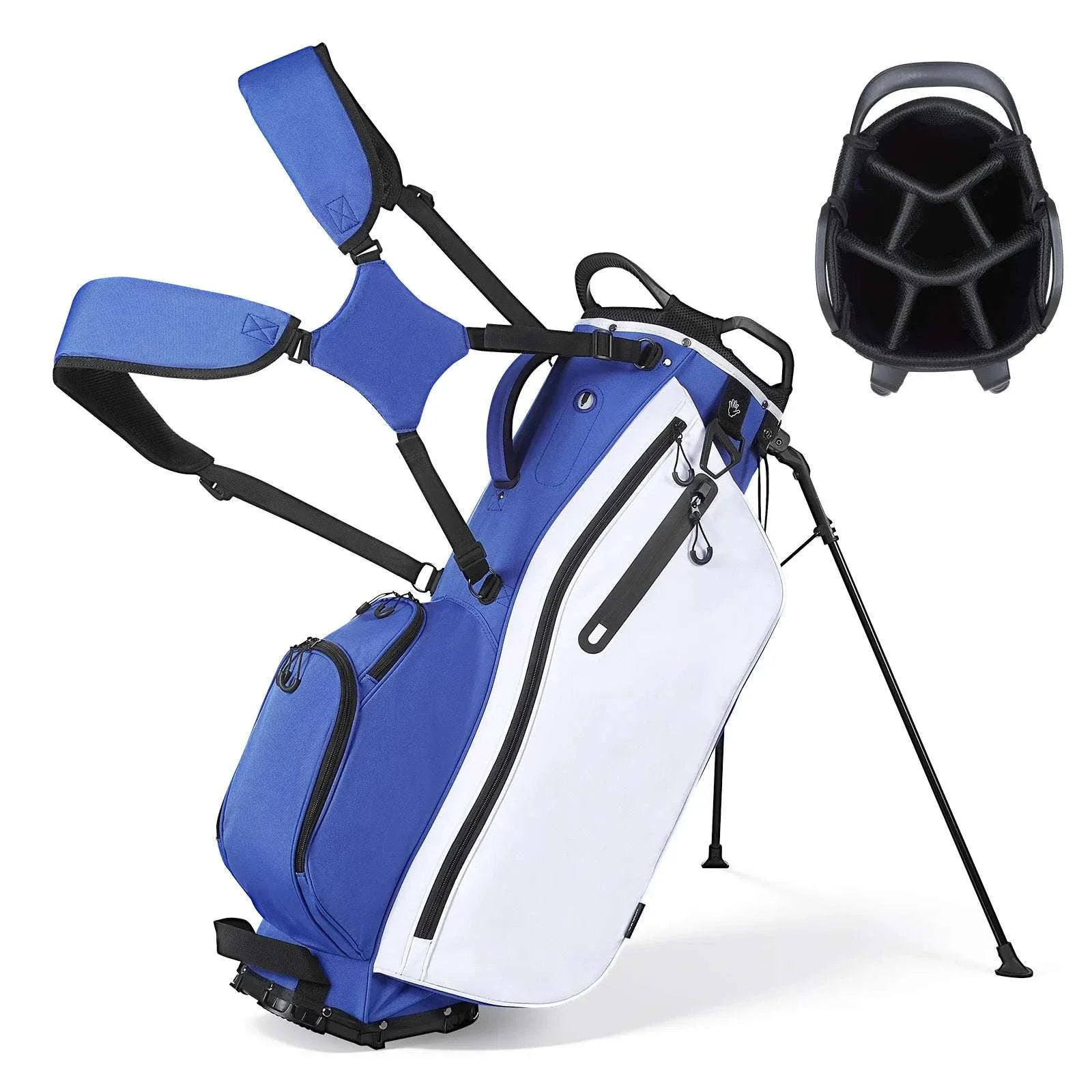 Golf Cart Bag with 7/14 Way Dividers, Storage Pockets & Straps