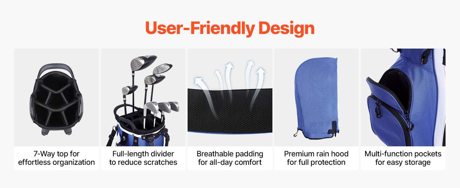 Golf Cart Bag with 7/14 Way Dividers, Storage Pockets & Straps - Image 10