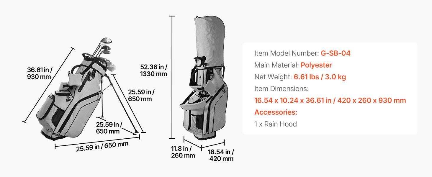 Golf Cart Bag with 7/14 Way Dividers, Storage Pockets & Straps - Image 14
