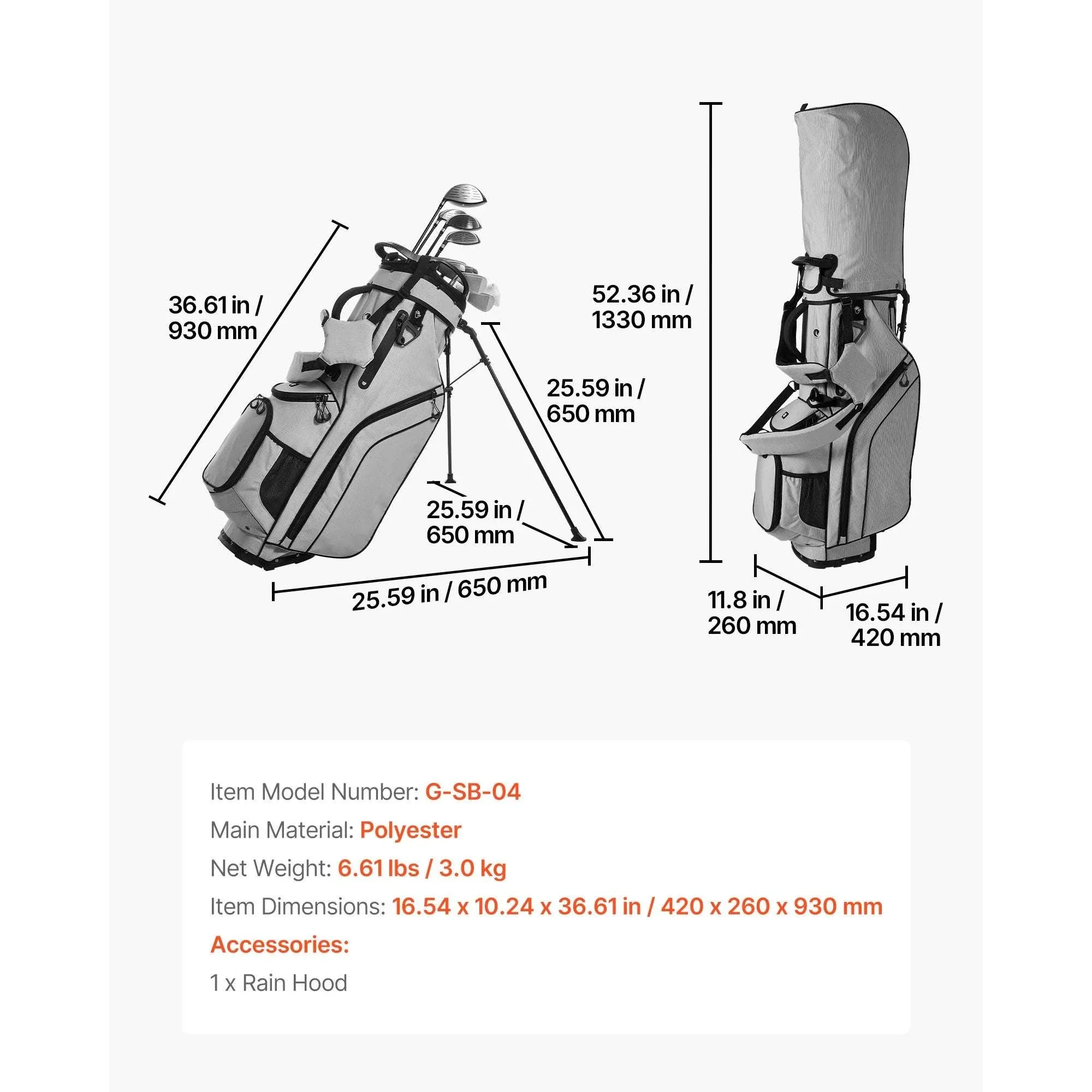 Golf Cart Bag with 7/14 Way Dividers, Storage Pockets & Straps - Image 15