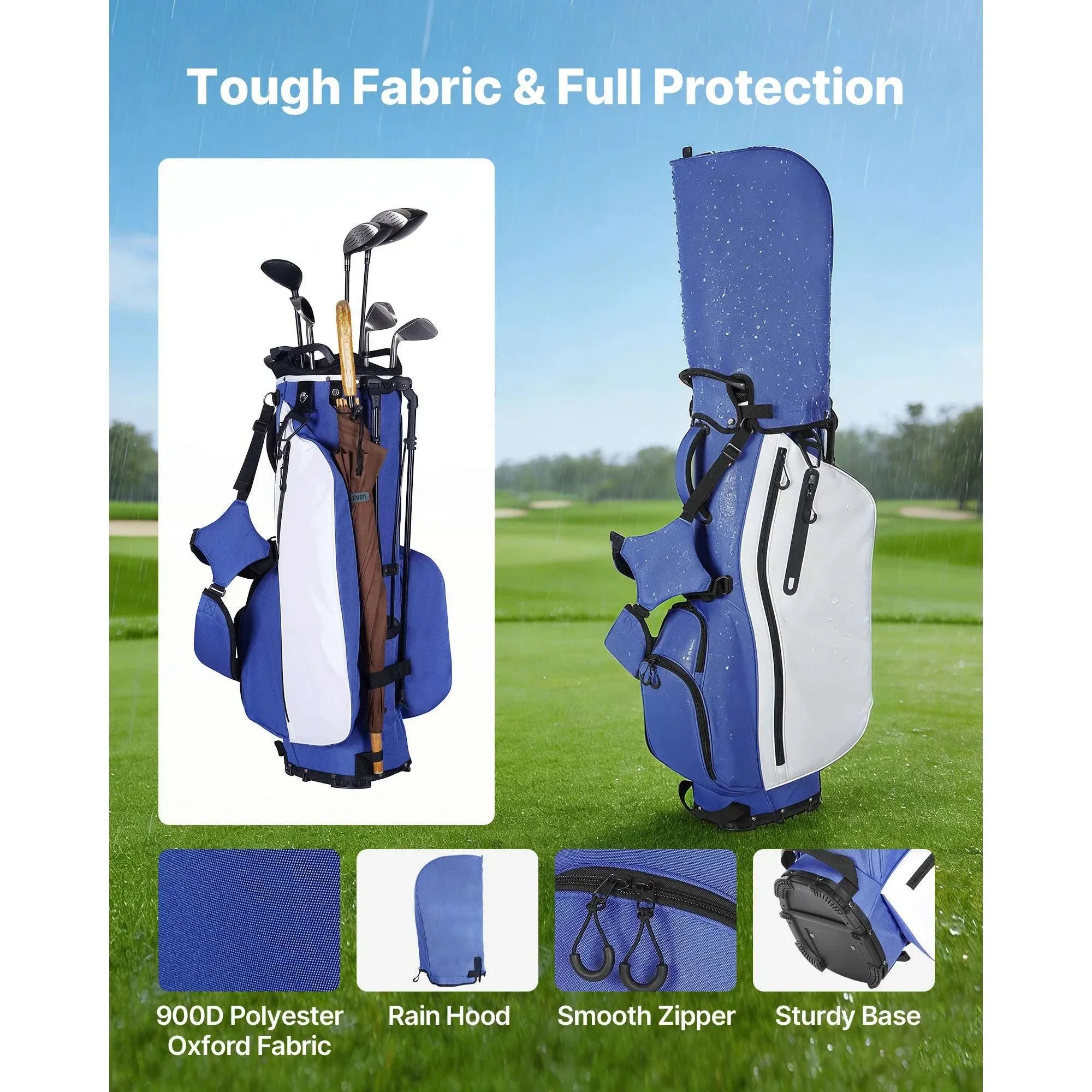 Golf Cart Bag with 7/14 Way Dividers, Storage Pockets & Straps - Image 5