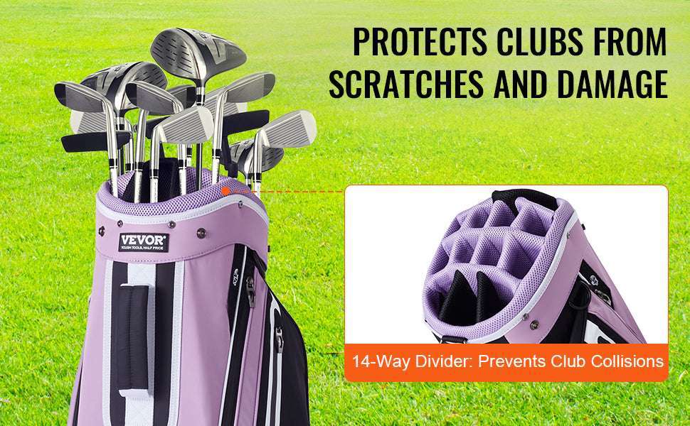 Golf Cart Bag with 14-Way Divider and Multiple Storage Pockets - Image 9